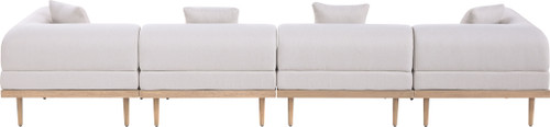 Laguna - 4 Piece Resilient Water Resistant Fabric 142" Upholstered Outdoor Patio Modular Sofa