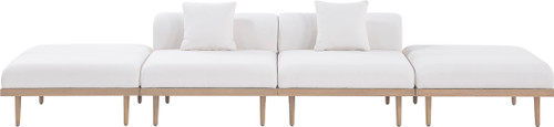 Laguna - 4 Piece 142" Outdoor Patio Armless Modular Sofa With 2 Backless Seats