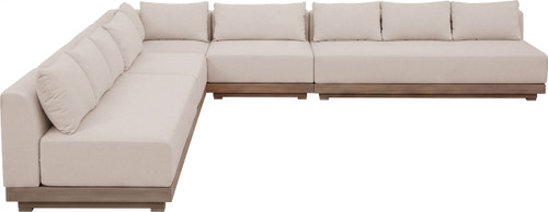 Solace - Olefin Fabric 5 Piece Outdoor Patio Modular Sectional