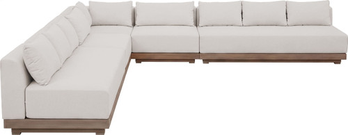 Solace - Olefin Fabric 5 Piece Outdoor Patio Modular Sectional