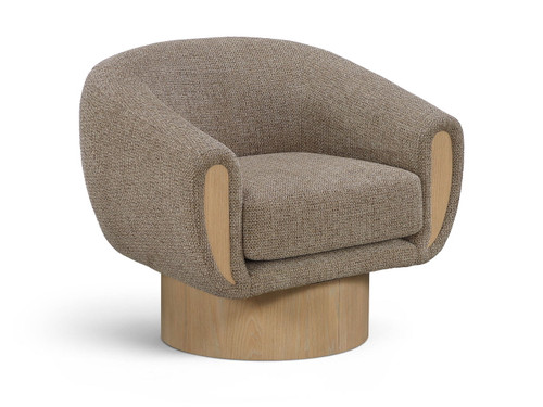 Avella - Interwoven Fabric Swivel Accent Chair - Light Brown Base