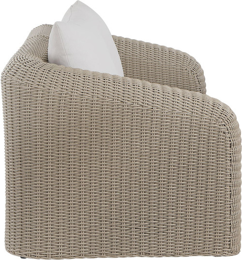 Seacrest - Olefin Water Resistant Fabric And Wicker 2 Piece Outdoor Patio Modular Loveseat