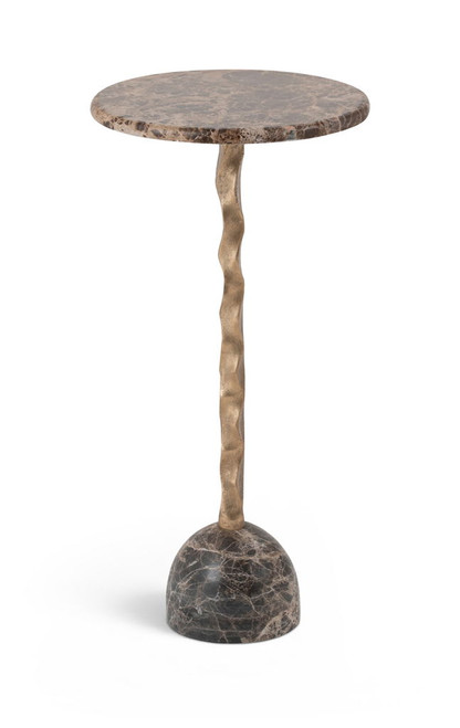 Helix - Genuine Marble Top And Aluminum Base End / Side Table