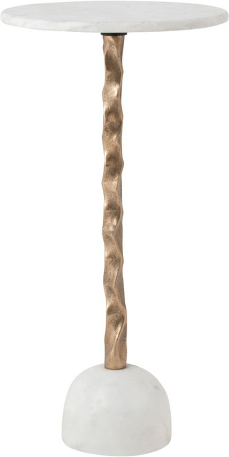 Helix - Genuine Marble Top And Aluminum Base End / Side Table