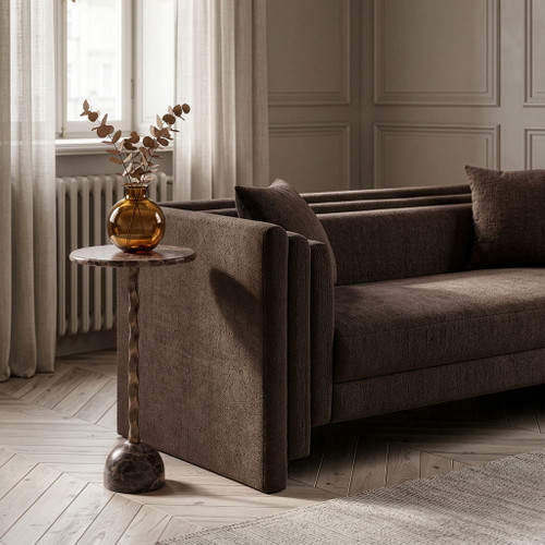 Helix - Genuine Marble Top And Aluminum Base End / Side Table