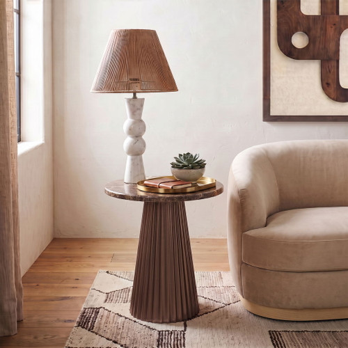 Cindra - Genuine Marble Top And Iron Base Table