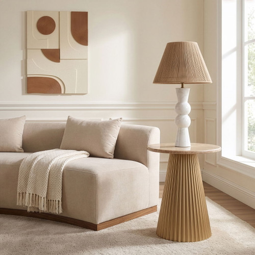 Cindra - Genuine Marble Top And Iron Base Table