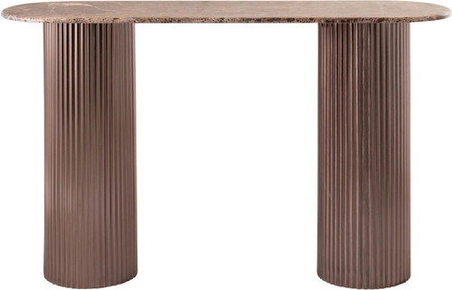 Cindra - Genuine Marble Top And Iron Base Console Table