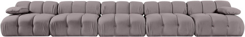 Orin - Velvet 5 Piece Modular Armless Sofa