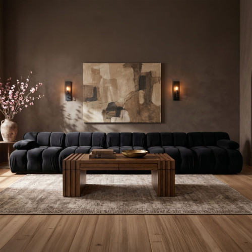 Orin - Velvet 5 Piece Modular Armless Sofa