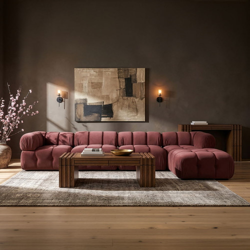 Orin - Fabric Velvet 5 Piece Modular Sectional