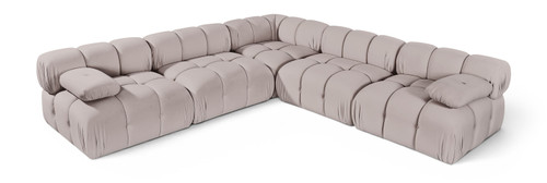 Orin - Velvet Fabric 5 Piece Modular Sectional