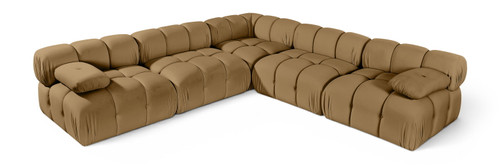 Orin - Velvet Fabric 5 Piece Modular Sectional