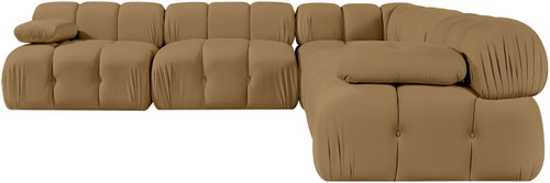 Orin - Velvet Fabric 5 Piece Modular Sectional