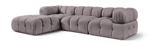 Orin - Velvet 4 Piece Modular Sectional With Chaise