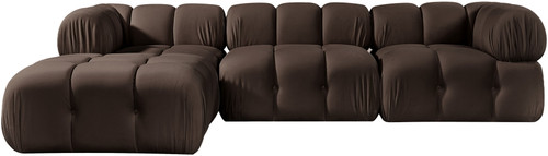 Orin - Velvet 4 Piece Modular Sectional With Chaise