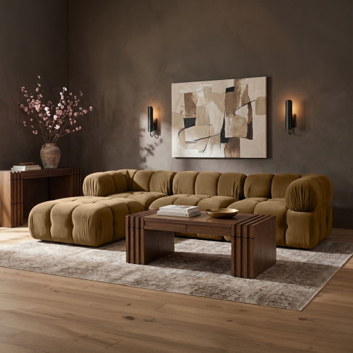 Orin - Velvet 4 Piece Modular Sectional With Chaise