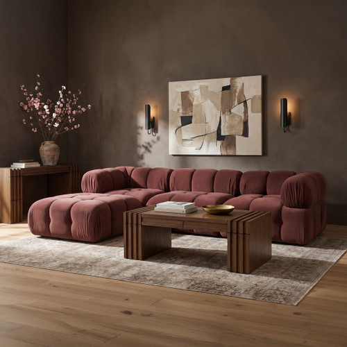 Orin - Velvet 4 Piece Modular Sectional With Chaise