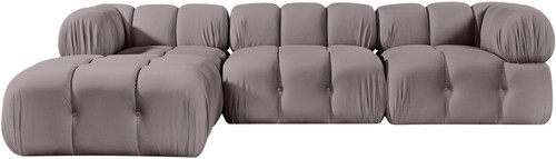 Orin - Velvet 4 Piece Modular Sectional With Chaise
