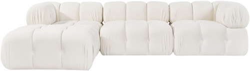 Orin - Velvet 4 Piece Modular Sectional With Chaise