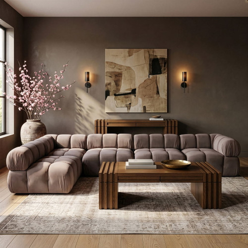 Orin - Velvet 5 Piece Modular Sectional