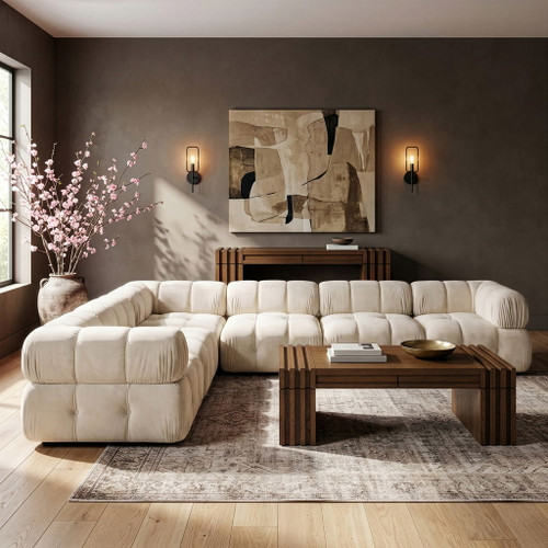 Orin - L-Shaped Velvet 6 Piece Modular Sectional
