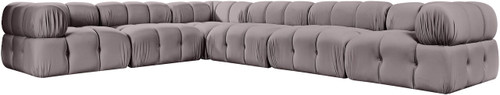 Orin - L-Shaped Velvet 6 Piece Modular Sectional