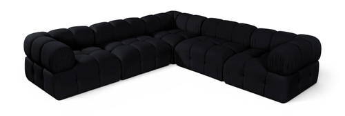 Orin - Velvet 5 Piece Modular Corner Sectional