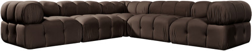 Orin - Velvet 5 Piece Modular Corner Sectional