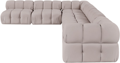 Orin - Velvet 6 Piece Modular L-Shaped Sectional