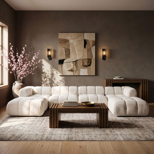 Orin - Velvet 6 Piece Modular Double Chaise Sectional