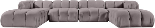 Orin - Velvet 6 Piece Modular Double Chaise Sectional