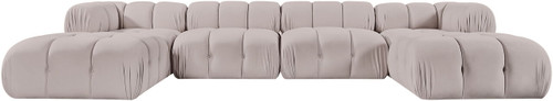 Orin - Velvet 6 Piece Modular Double Chaise Sectional
