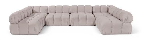 Orin - U-Shaped Velvet 6 Piece Modular Sectional