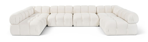 Orin - U-Shaped Velvet 6 Piece Modular Sectional