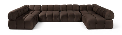 Orin - U-Shaped Velvet 6 Piece Modular Sectional