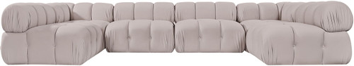 Orin - U-Shaped Velvet 6 Piece Modular Sectional