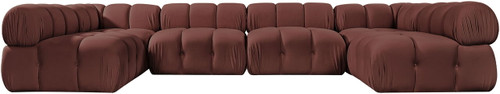 Orin - U-Shaped Velvet 6 Piece Modular Sectional
