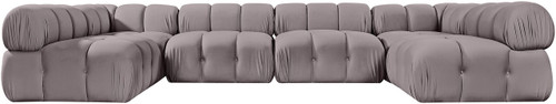 Orin - U-Shaped Velvet 6 Piece Modular Sectional