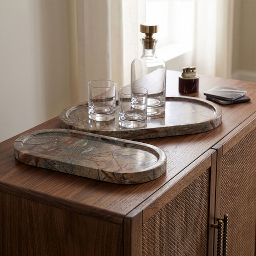 Vanta - Genuine Marble Tray (Set of 2)