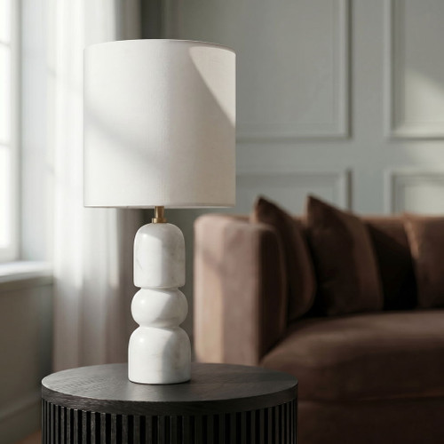 Paros - Base And Linen Textured Fabric Shade Table Lamp