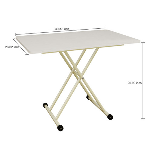 Adjustable Standing Table, Indoor & Outdoor Use, Portable With Adjustable Height - Off White / White