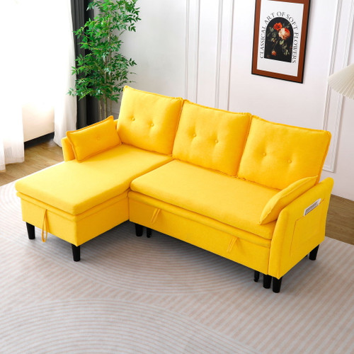 L-Shaped Reversible Chaise Sectional Sofa With Storage