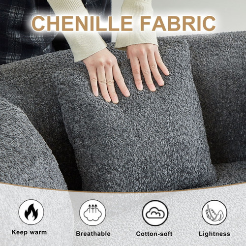 Curved Sectional Sofa With 6 Pillows