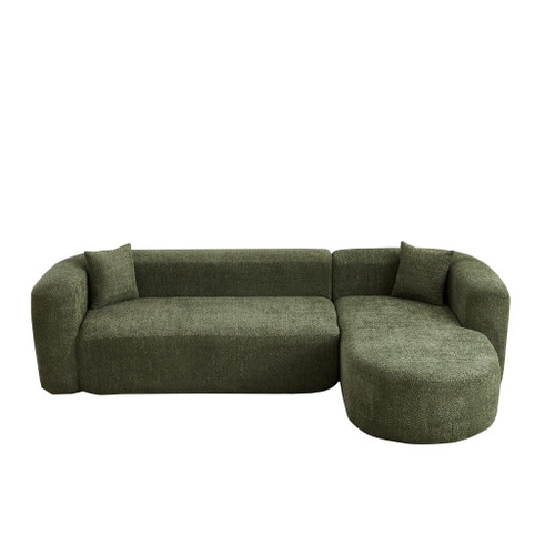 L - Shape Boneless Cloud Couch With 2 Throw Pillows For Living Room
