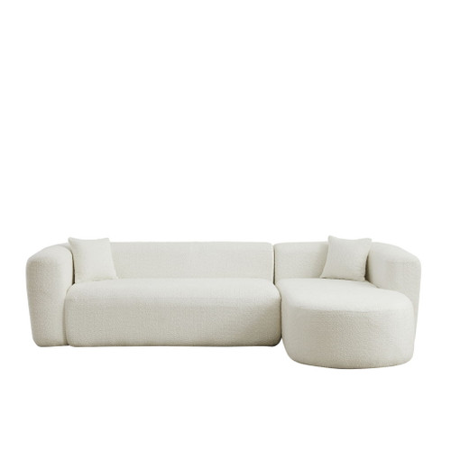 L - Shape Boneless Cloud Couch With 2 Throw Pillows For Living Room