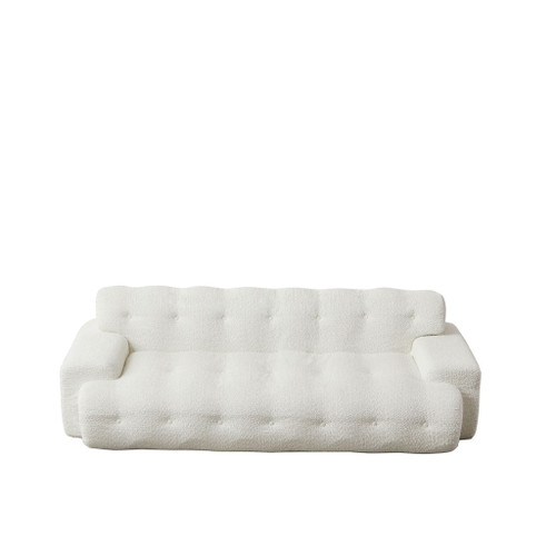 Cloud Series Minimalist Button Tufted Square Arm 3 Seater Sofa