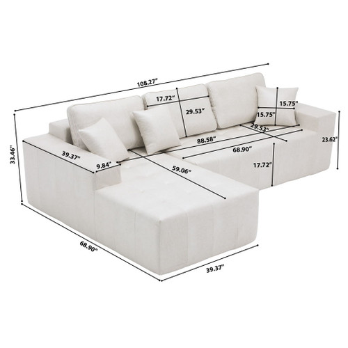 L - Shaped Corner Chaise Sofa Bed