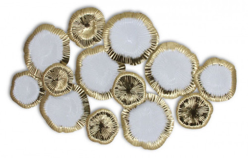 Classy Art Gold and White Metal Wall Decor