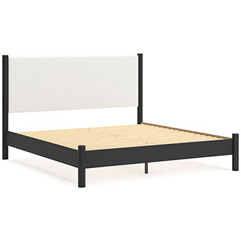 Cadmori - Black King Upholstered Panel Bed